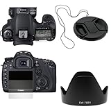 GTMax Exactly Fit Premium Clear LCD Screen Protector + 72mm Flower Lens Hoo ....