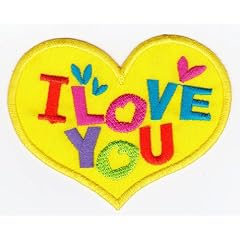 Aufn�her B�gelbild Aufb�gler Iron on Patches Applikation Herz I LOVE YOU Ich Liebe Dich