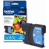 Brother LC61C Ink Cartridge, 325 Page-Yield, Cyan