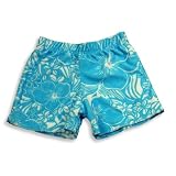 Charlie Rocket - Toddler Girls Terrycloth Shorts, Turquoise, White (Size 2T)