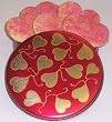 Scott's Cakes 1 lb. Red and Pink Sugar Valentine Heart Cookies in a Heart Tin