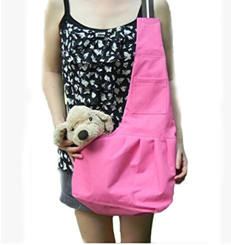 Pet Oxford Cloth Ourdoor Portable Sling Carrier Messager Bag (S, Pink)