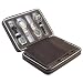 Brown Soft Touch High Quality Briefcase Style Watch Case Display Holder Storage Box With Suede Interior Holds 4 Watches And 3 Jewelry Accessory Compartments For Cuff Links, Rings, Earrings, Extra Cotter Pins And Other Jewelry Accessories