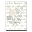 Thank You with Delphinium, Lavatena and Viola Tricolor - 5" x 7" Vellum Overlay Greeting Card