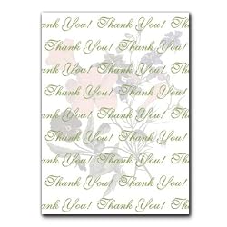 Thank You with Delphinium, Lavatena and Viola Tricolor - 5" x 7" Vellum Overlay Greeting Card