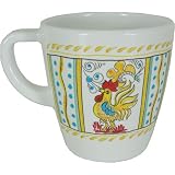 Set of 4 Le Cadeaux Melamine Mugs For Coffee or Tea, Yellow Rooster