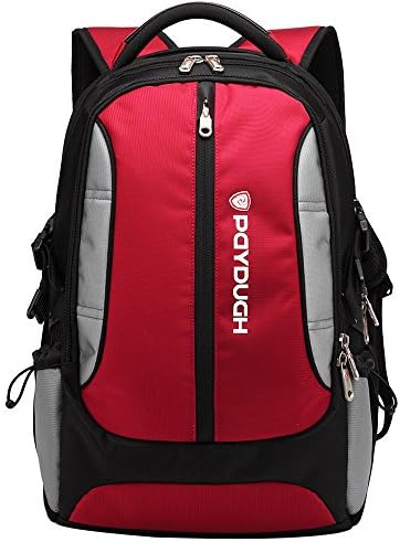 Paydugh Business Backpack Laptop Backpack Travel Backpack School Backpacks Sports (Red&Grey)