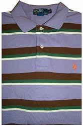 Men's Ralph Lauren Polo by Ralph Lauren Shirt Short Sleeved Purple/Green/Brown/White Size XL