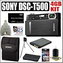 Sony Cybershot DSC-T500 10.1MP Digital Camera + 4GB Deluxe Accessory Kit