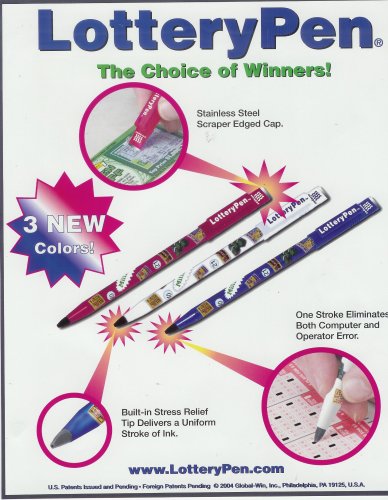 LotteryPen (set of 3, red,white,blue)