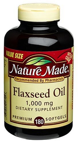 Nature Made Flaxseed Oil Softgels, 1000 mg, 180-Count Bottles (Pack of 2) by Nature Made