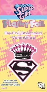 Super Girl Flashy Foil Valentine Cards