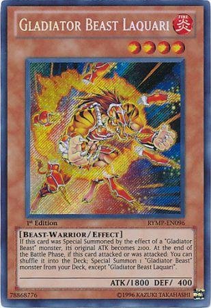 Yu-Gi-Oh! - Gladiator Beast Laquari (RYMP-EN096) - Ra Yellow Mega-Pack - 1st Edition - Secret Rare