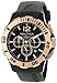 Nautica Men's N19556G BFD 101 Black Resin and Black Dial with Rose Gold Top Ring Watch