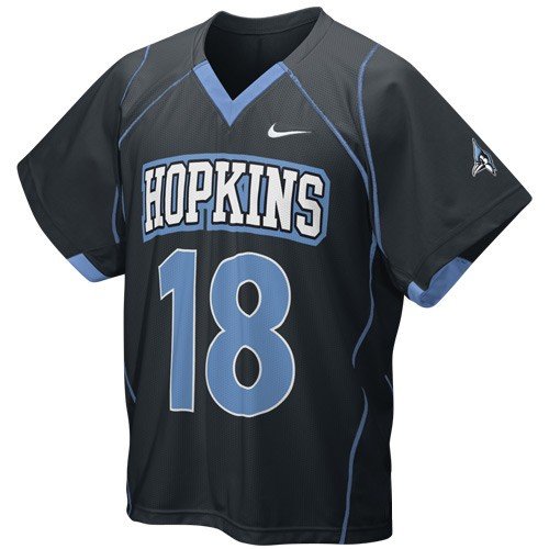 Nike Johns Hopkins Blue Jays #18 Black Replica Lacrosse Jersey
