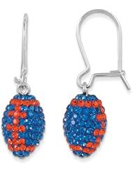 Sterling Silver Swarovski Elements Gainesville Spirit Football Earrings