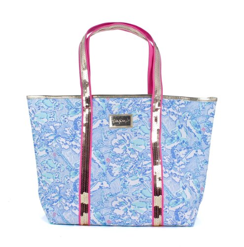 51PQPTjOg%2BL ^ Lilly Pulitzer Kappa Kappa Gamma Skye Blue Sparkle Tote Handbag Big SALE