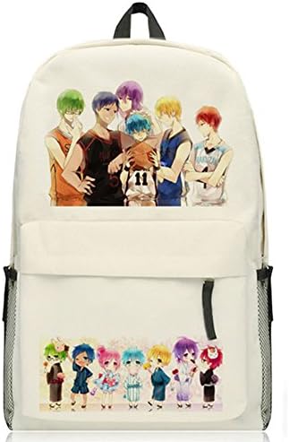 Cc Anime Kuroko No Basuke Kagami Akashi Seijuro Schoolbag Canvas Beige Shoulders Backpack for Teens (D)