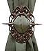 Set of 2 Decorative Curtain Holdbacks Window Curtain Tiebacks, Oval Antique, Bronze, Gold, Silver, Mahogany (Bronze)