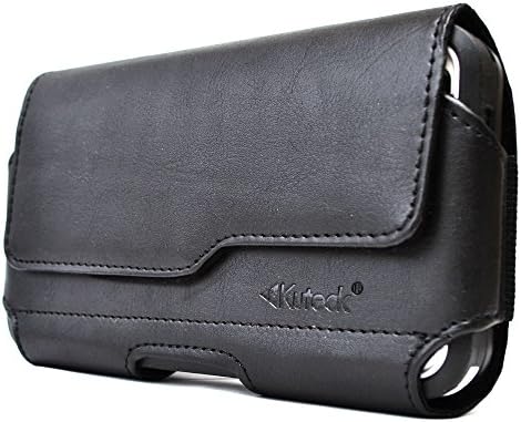 Kuteck® XXL SIZE Premium LG G3 2014 Black Leather Belt Clip Pouch Case Cover Holster (Fits LG G3 2014 with OTTER BOX Defender / LIFEPROOF / Mophie Juice Pack Air/Plus Case On)