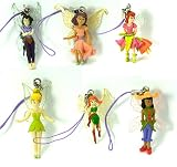 Disney Fairies Tinker Bell and Friends Charms Series 1: Cell Phone strap - Complete Figure Collection (set of 8)