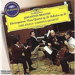 Brahms: Klavierquartett op.25/Balladen op.10