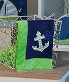 Anchor Out To Sea Embroidered Minky Dot Blanket