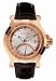Nautica A15554G Gents 24 hr GMT movement, brown croco leather strap, silver dial w/rose gold accents