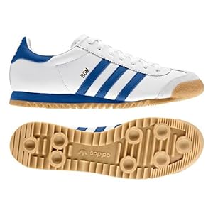 Adidas Rom Limited Edition White Blue Retro Leather Gum Sole Trainers (UK 9)