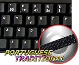 REPLACEMENT PORTUGUESE TRADITIONAL KEYBOARD STICKER BLACK BACKGROUND FOR DESKTOP, LAPTOP AND NOTEBOOK