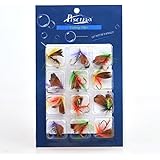 Piscifun&reg; Samlmon Trout Fly Fishing Flies Set Streamer Fly Tying Hooks Lures Bass Floating Flies Assortment with Fly Box
