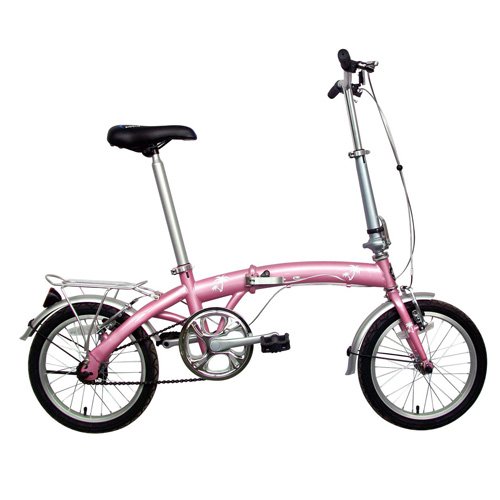 Folding Portable 16 Inch Bike - Pink