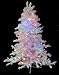 4.5' Pre-Lit Flocked White Spruce Artificial Christmas Tree - Multi LED Lights