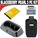 BLACKBERRY PEARL 3 PC KIT (RIM Lambskin Leather Swivel Holster+Blackberry Desktop Cha...