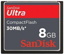 SanDisk ULTRA Compact Flash Card, 8GB, Up To 30 MB/s, 200X Read/Write