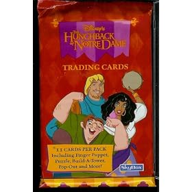 Disney's Hunchback Of Notre Dame Trading Card Pack - 11 cards per pack - Includes Finger Puppet, Puzzle, Build-A-Tower, Pop-Out and More!