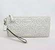 Coach Limited Edition Madison Perforated Laser Leather Clutch Evening Bag Purse Parchment - Coach 45437WHT