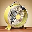 12.5" Colorful Canary Yellow Vintage Style Metal Table Fan