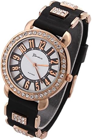 Seattle night New Quartz Watch Women Rhinestone Watches Silicon Rubber Strap Girl Fashion Wristwatches Free Shipping