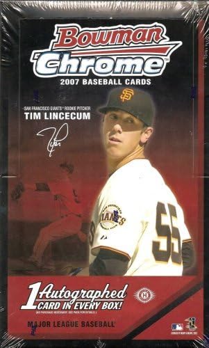 1 (One) Box - 2007 Bowman Chrome Baseball Cards Hobby Box - (18 packs per Box)