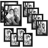 MCS Industries Solid Wood Frame Set, Set of 10, Black (65508)