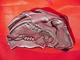 New Prehistoric Monster Saber Tooth Tiger Pewter Silver Belt Buckle - Smilodon