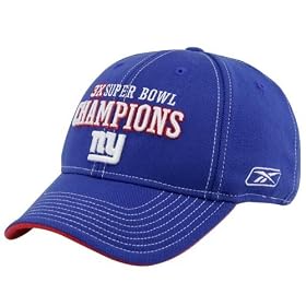 Reebok New York Giants Navy Blue 3-Time Super Bowl Champions Flex Fit Hat