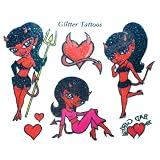 Japanimation Devils Glitter Temporary Tattoos