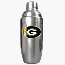 Click here to buy Green Bay Packers Stainless 25 Ounce Steel Cocktail Shaker by Great American Products.