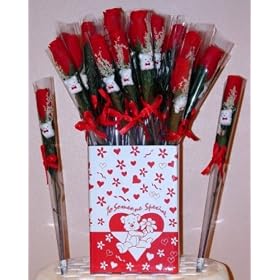 Scented Single Stem Rose With Teddy Bear (Fi-973473) 36/Box