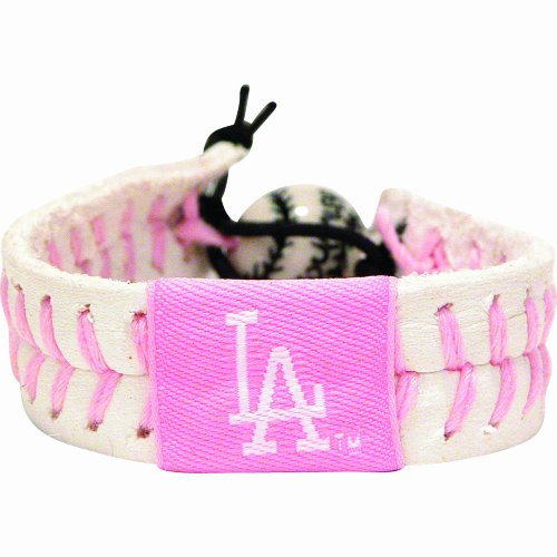 MLB Los Angeles Dodgers Pink Baseball Bracelet