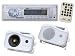 Pyle Full Audio Package for Car/Truck/SUV -- PLMR19W AM/FM-MPX PLL Tuning Radio with SD/MMC/USB and Weather Band + PLMR25 4" 300 Watt 3-Way Home Audio All Weather Outdoor Speakers.