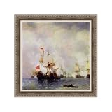 The Battle in the Chios Channel by Ivan Aivazovsky - 36.75x36.75