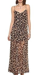 Sexy Chiffon Spaghetti Strap Leopard Print  Dress